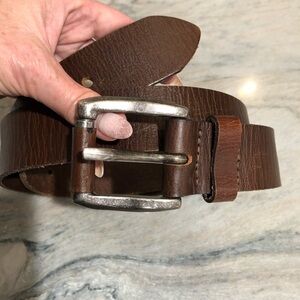 Like new Unbranded rugged organic leather belt silver buckle Mexico 36